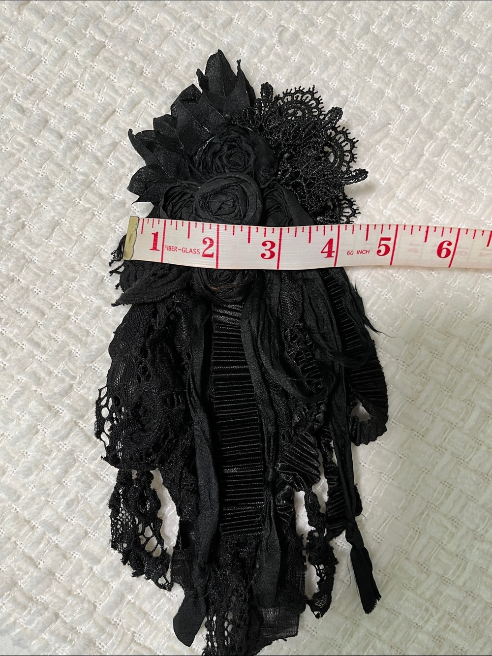 Black Scrappy Flower Pin - Picture 5 of 6